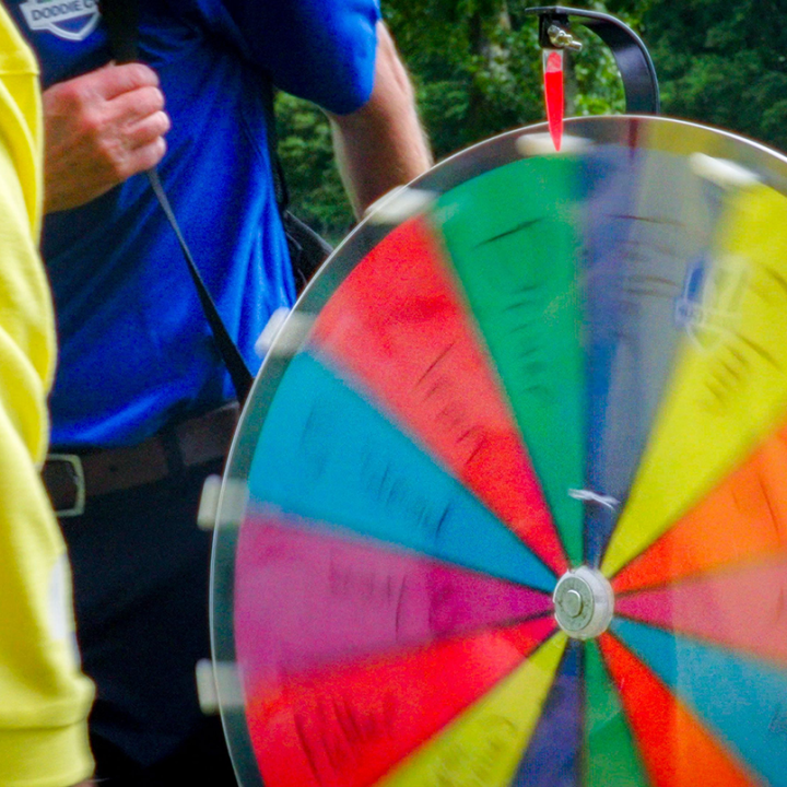 A colourful wheel in motion