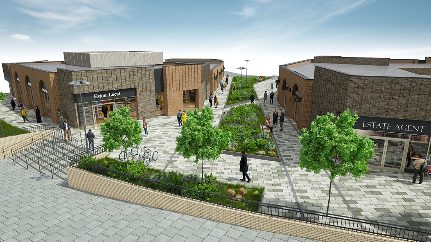 A rendering image of the Eston Precinct project