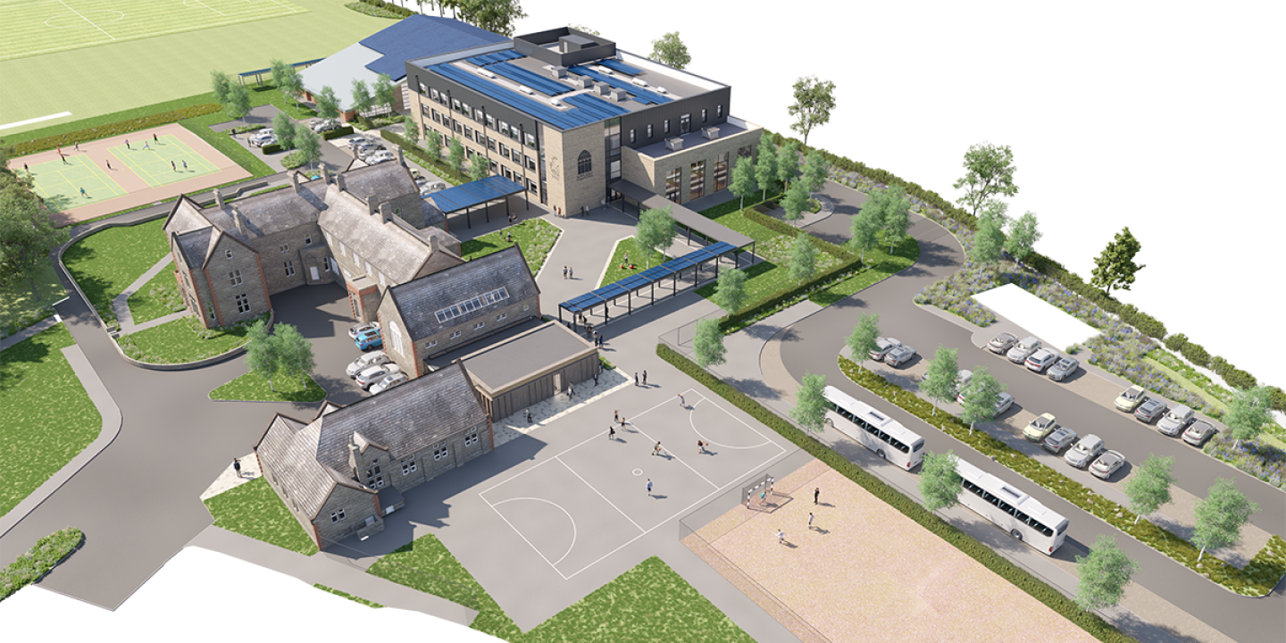 Appleby Grammar School site overview - digital rendering