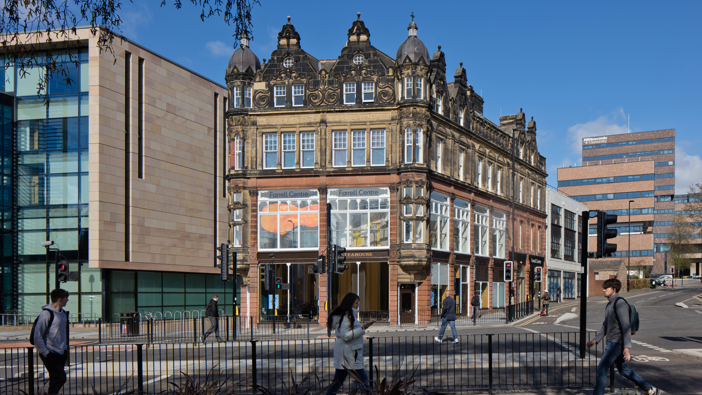 A zoomed out image of the Farrell Centre in Newcastle Upon Tyne