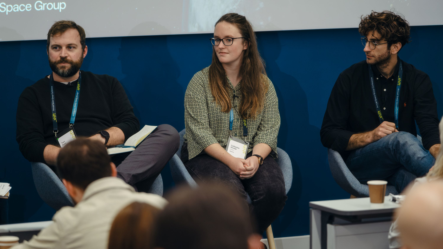 Catherine Sinclair pictured as part of a panel discussion at Space Group's annual _shift Conference