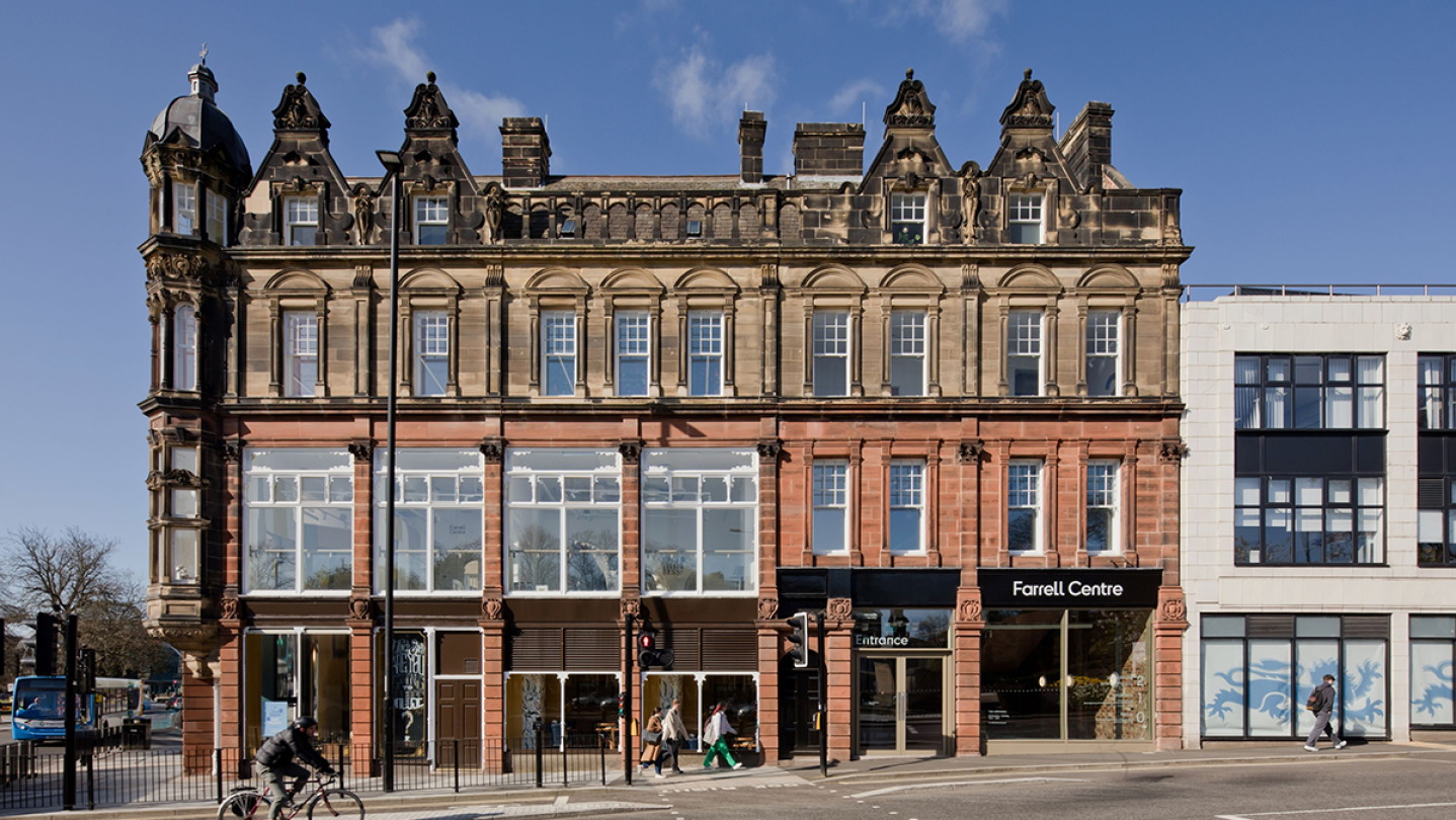 Street view of the RIBA North East Awards 2025 Shortlisted Farrell Centre