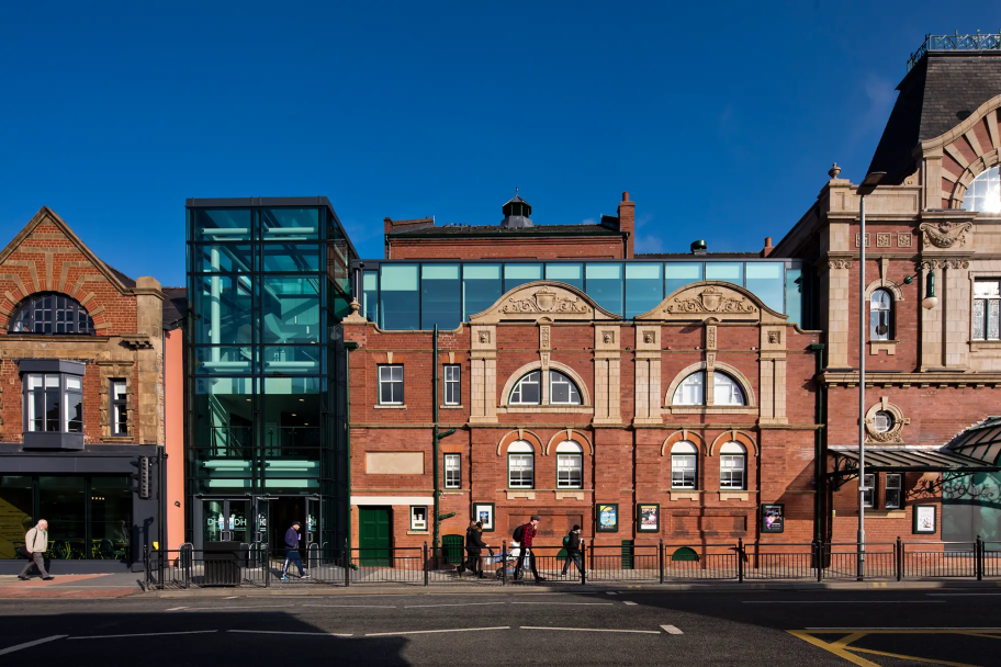 A forward facing street view of the Darlington Hippodrome side entrance