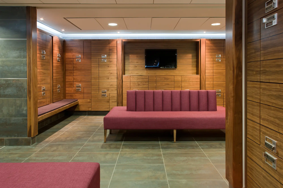 Inside the changing rooms at Close House