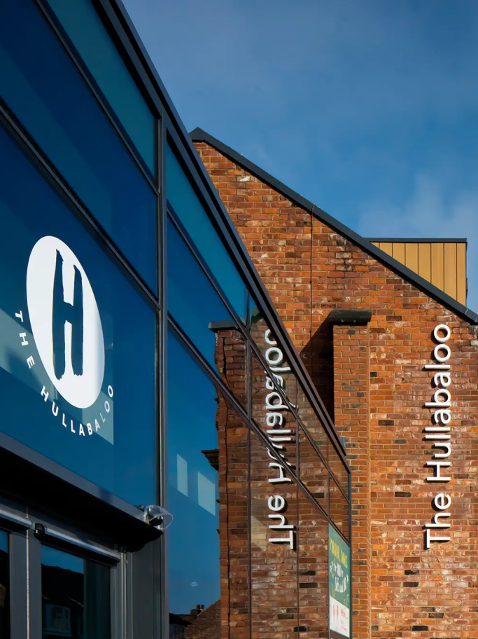 A portrait image of the outside of the Hullabaloo theatre