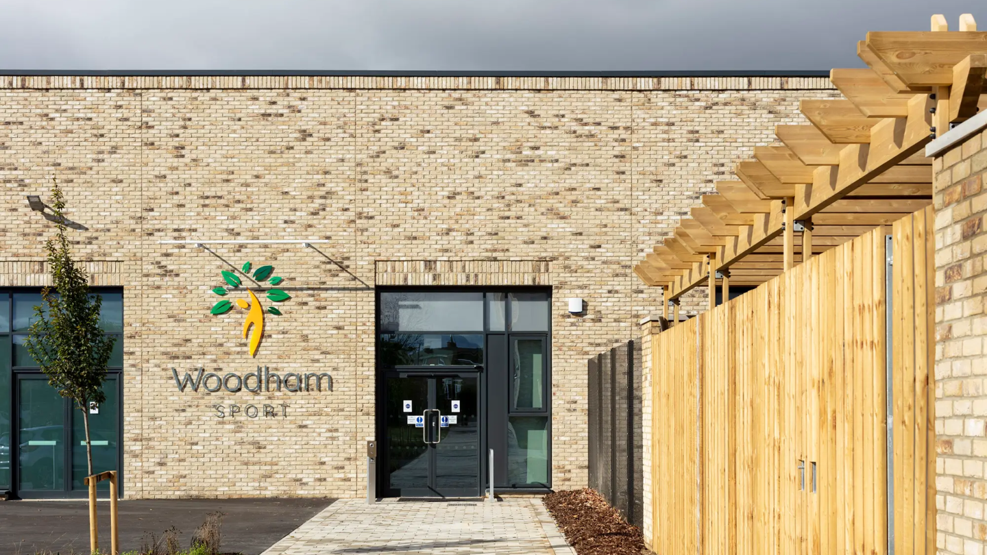 Woodham Academy entrance to sports hall