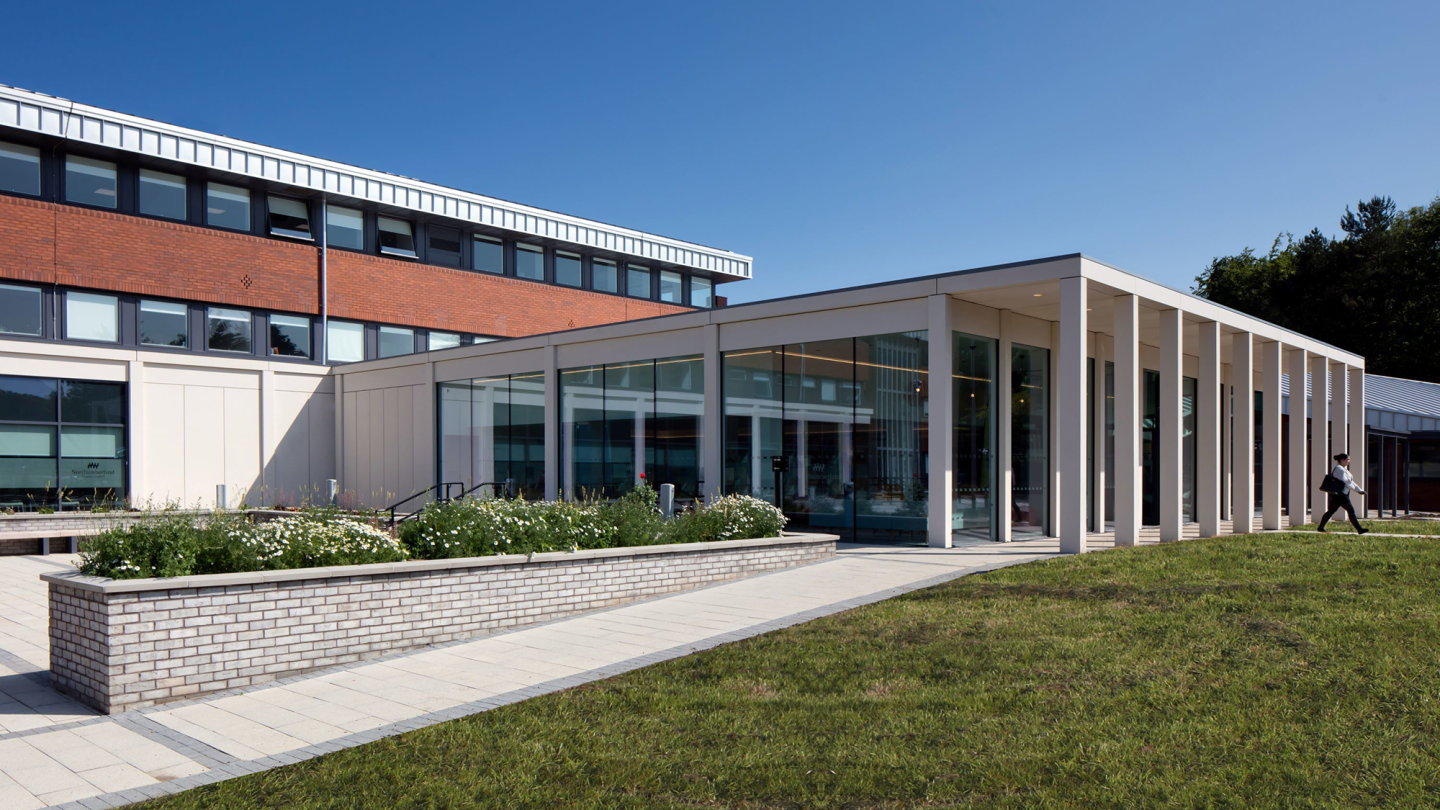 A side view of Northumberland County Hall