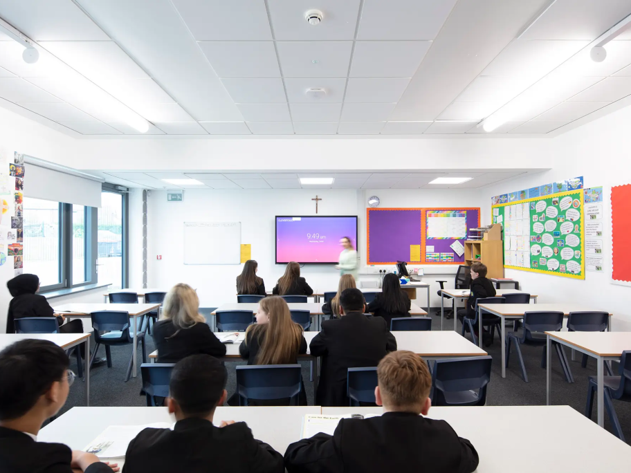 Inside a classroom in the St Wilfrid’s RC College in South Shields