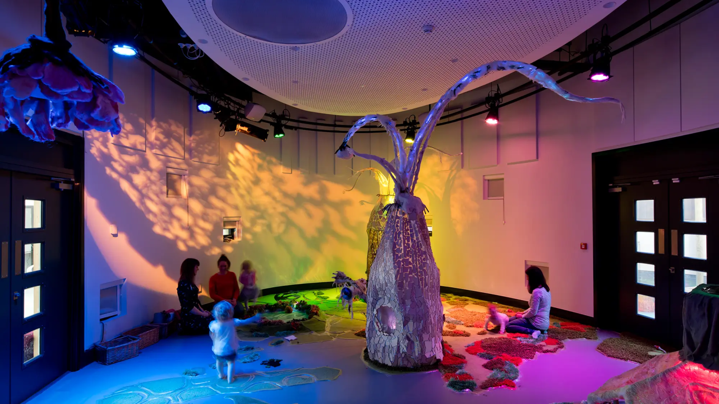 Inside the Gillian Dickinson Creative Play room in the Hullaballoo theatre