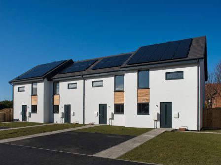 A street view of SpaceHus eco homes