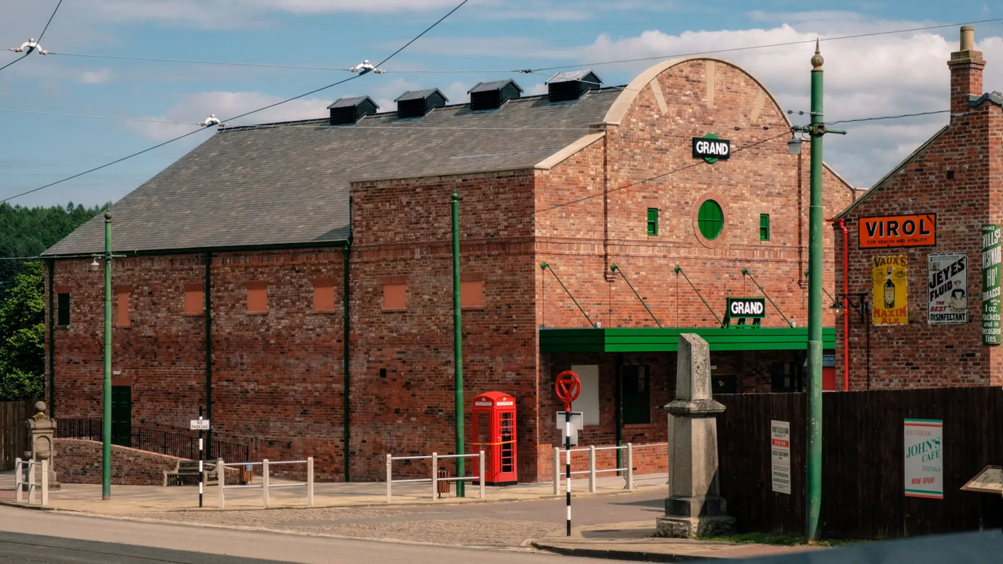 Beamish Museum 1950s Grand Cinema from across the street