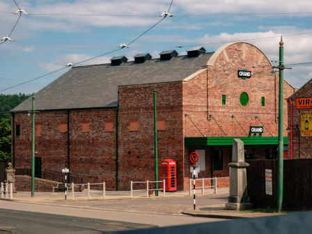Beamish Museum 1950s Grand Cinema from across the street