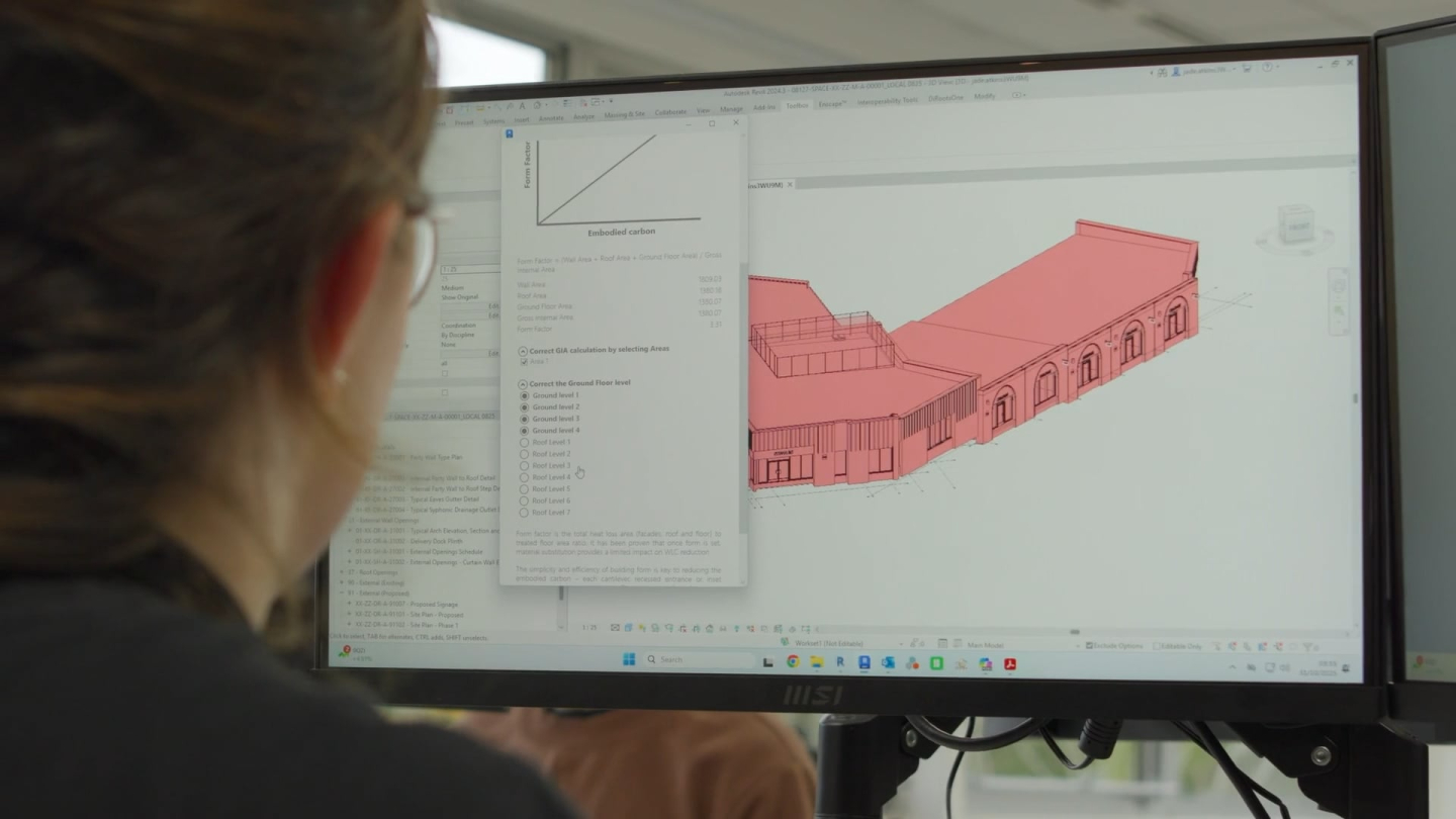 An architect using the D-CARB tool