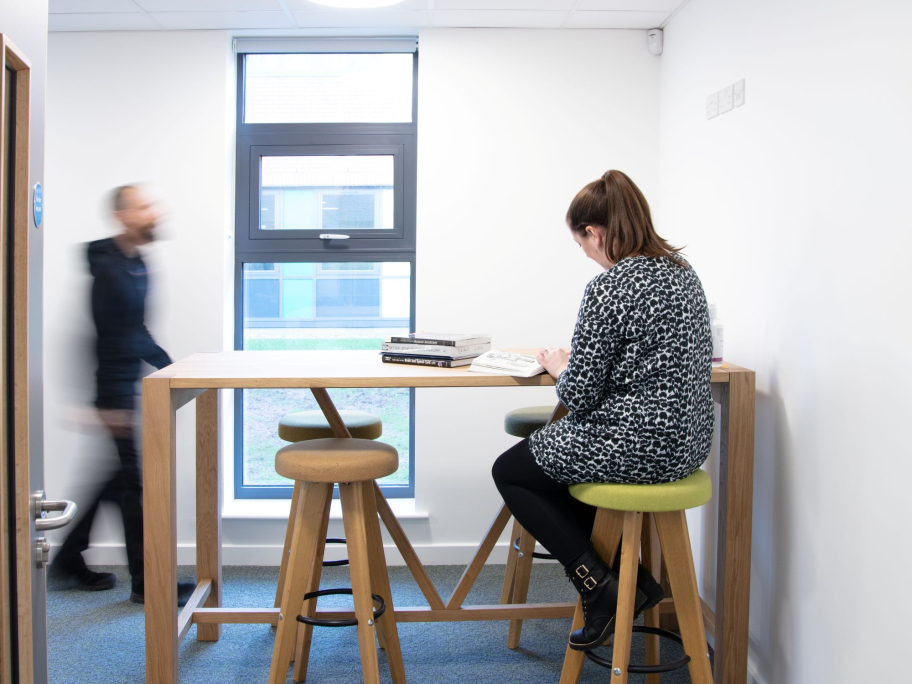 Woman enjoying the quiet space