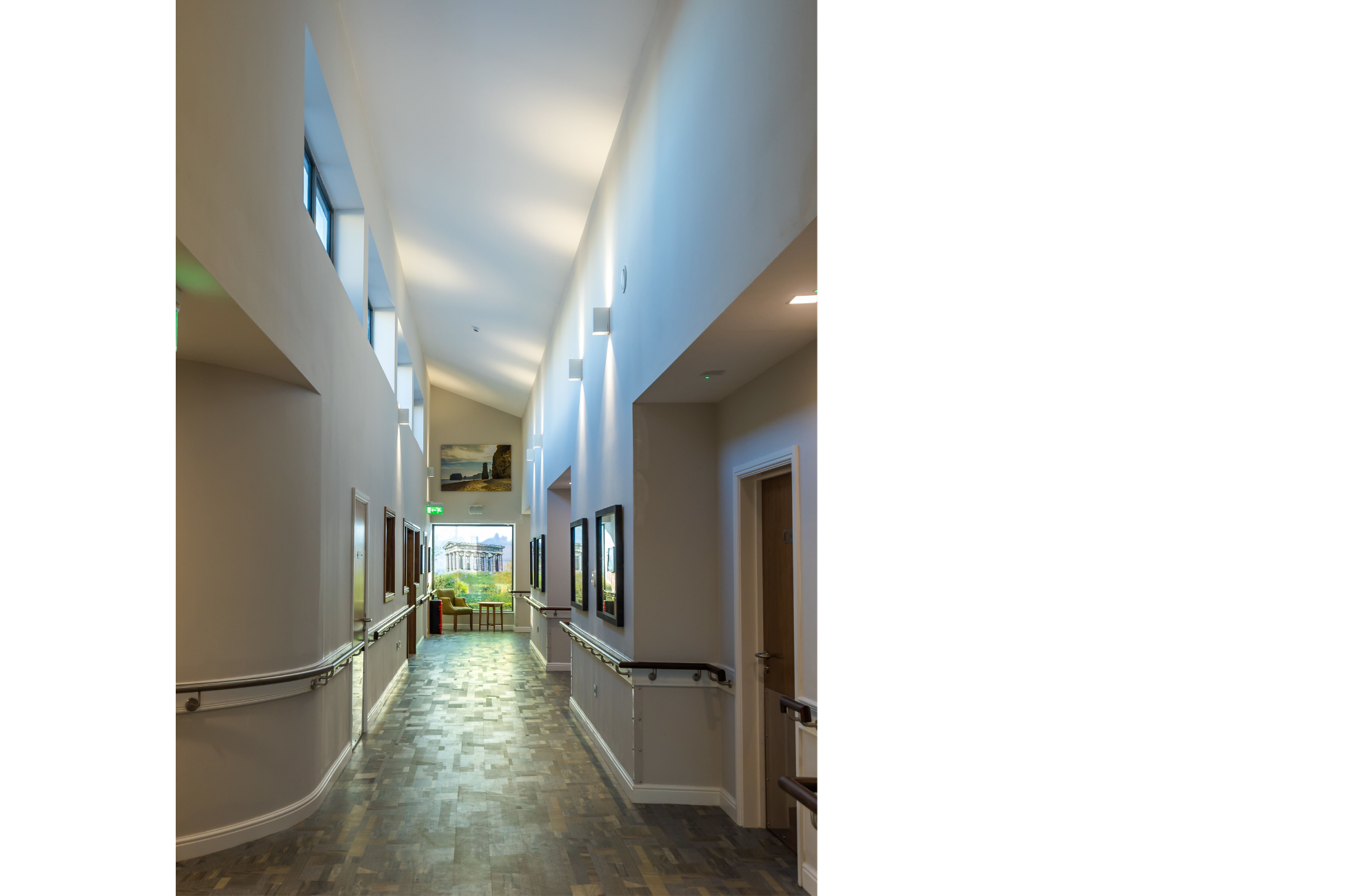 Naturally lit corridor inside Bede House
