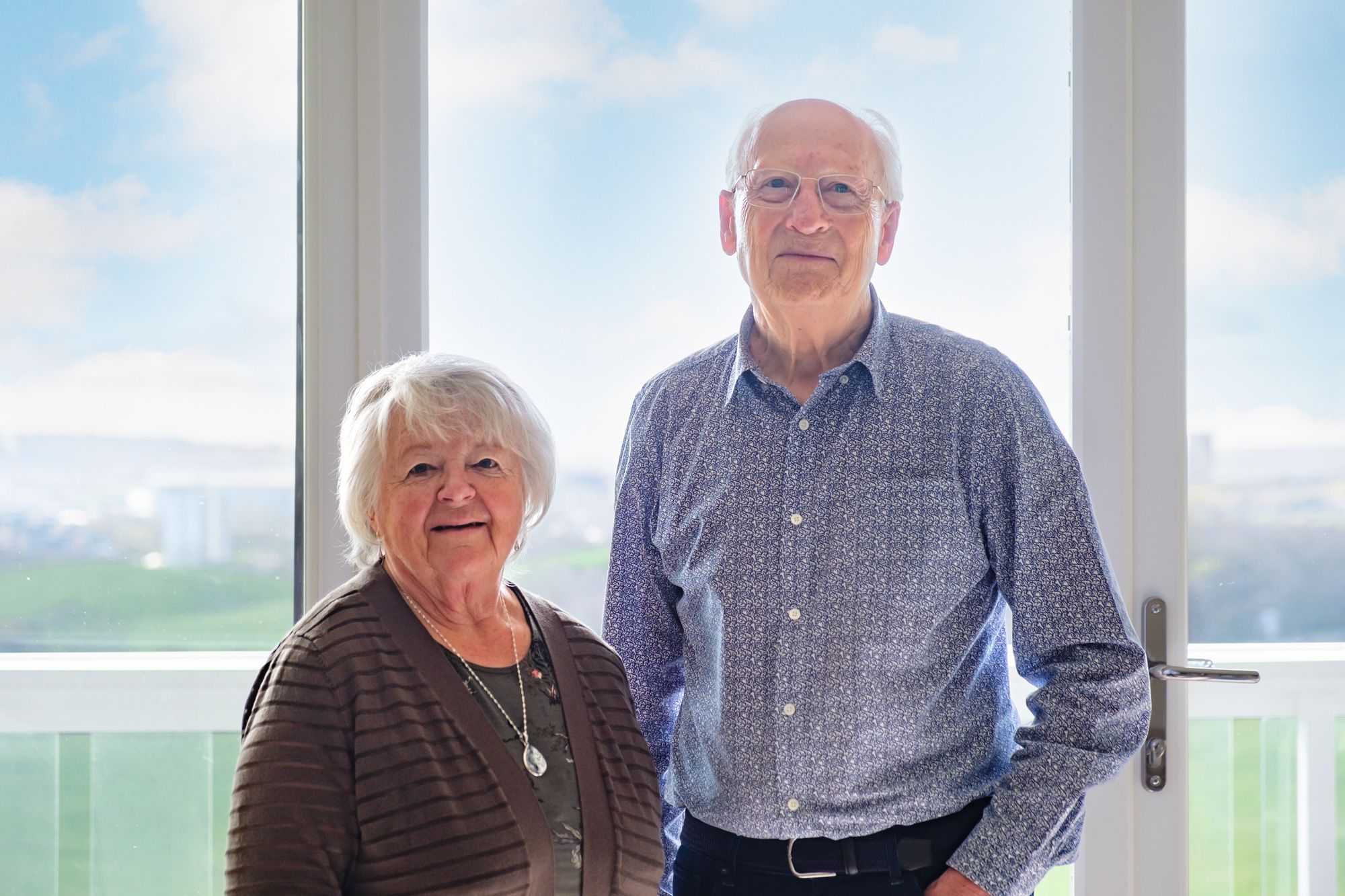 Portrait of elderly Montagu Court residents Roger and Angela