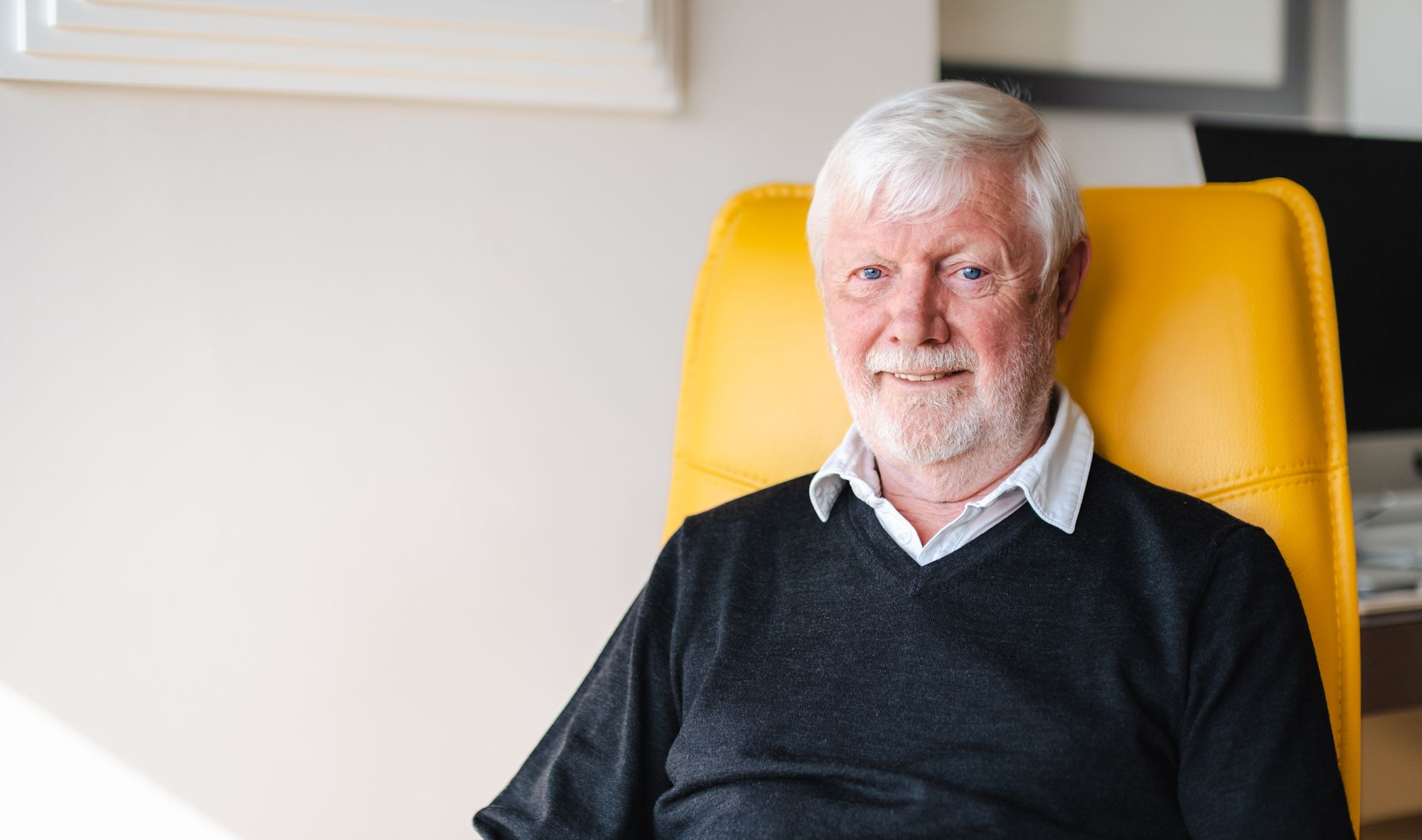 Portrait of Ian Davison, Montagu Court resident and Building Management Committee member